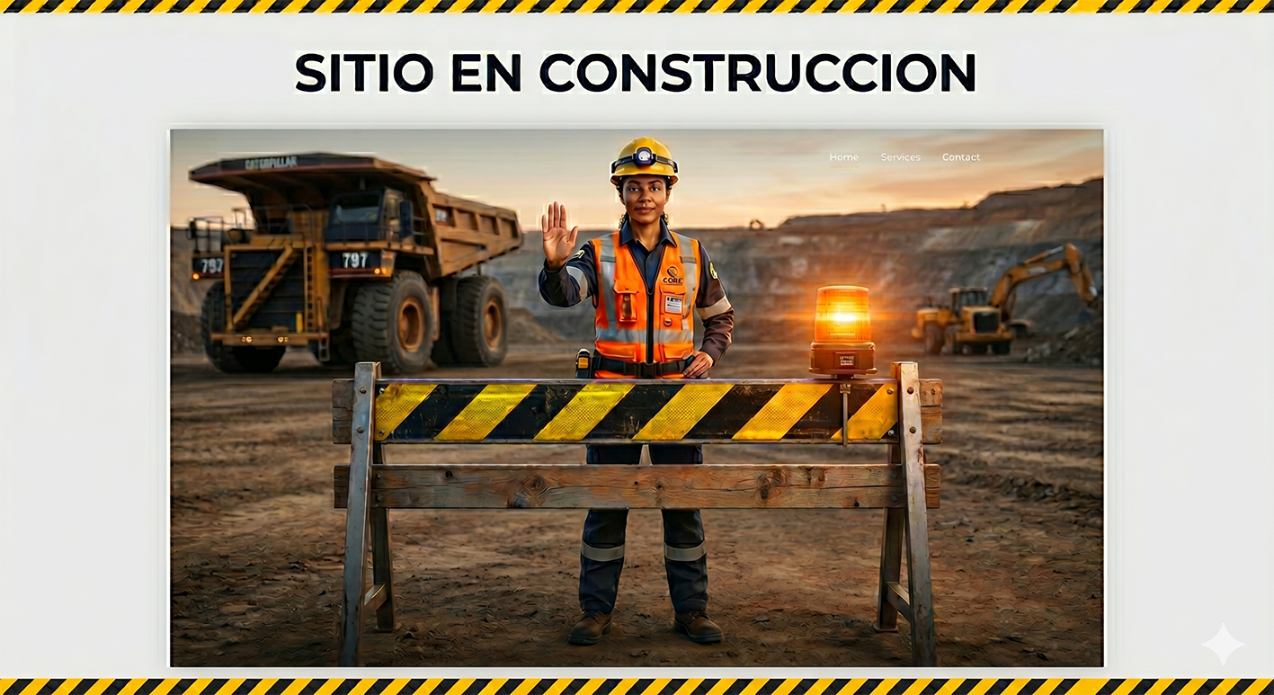 Sitio web de Core Mining Solutions en construcción